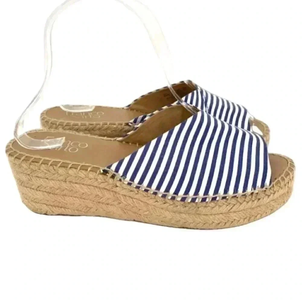 Franco Sarto platform sandal Pinot 6.5 36.5 nautical Espadrilles coastal granny